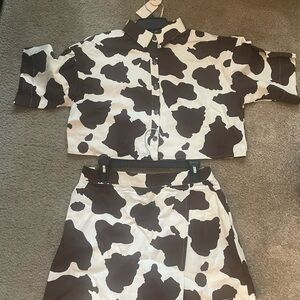 Cow Print Two-Piece Set